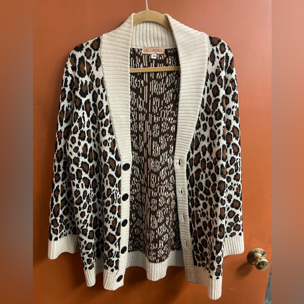 MARA HOFFMAN leopard print button-up cardigan